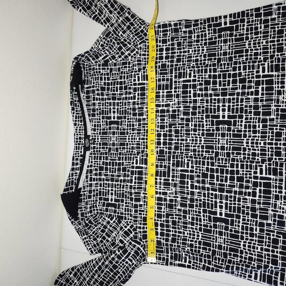 Jones New York Signature Women's Black and White Patterned Top XXL - Picture 5 of 7
